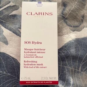 NIB Clarins SOS Hydra Refreshing Hydration Mask - White
